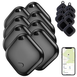 Callstel AirTag Compatible: Set of 8 Key Finders, AirTag Certified, Where's App, IPX4 Case (Key Finder, Bluetooth, Backpack Finder, Keychain Pendant)
