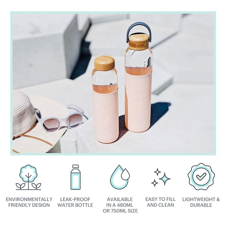 Full Circle V.2 17 oz. Glass Water Bottle - Blush