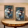 EGgifts Wolf and Woman Metal Wall Sign – 8x12 Fantasy