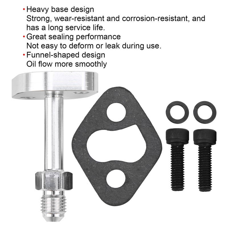 Turbo Oil Water Drain Return Flange Adapter Kit Aluminium Alloy