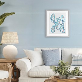 Stupell Industries Minimalist Oyster Outline Gray Framed Print Under Glass design by Lil' Rue, 21 x 17