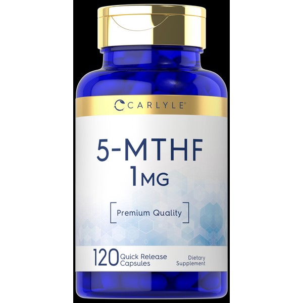 Carlyle 5-MTHF Supplement 1mg | 120 Capsules | L-Methylfolate |