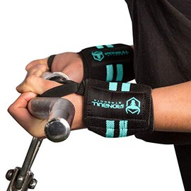 Muñequeras para mujer con presillas para el pulgar, grado profesional, soporte de muñeca y compresión para entrenamiento en cruz, levantamiento de pesas, levantamiento de potencia, entrenamiento de fuerza, Negro/Menta