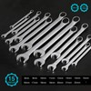 DURATECH Combination Wrench Set, Metric, 15-Piece, 8, 9, 10, 11,