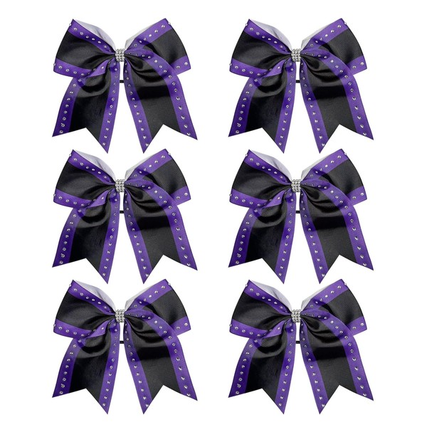 Cheerleader Bows 8 Inch Comb Color Cheerleader Ponytail Holder with