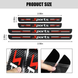 Zpana Car Door Sill Protector, 4PCS Anti-Scratch Carbon Fiber Sports Vehicle Door Edge Guards, Self Adhesive Automotive Decorative Threshold Cover Strips, Universal for SUV RV Truck