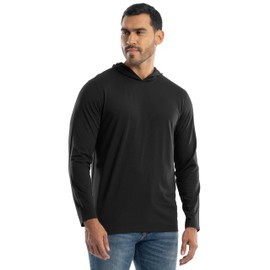 Wrangler Riggs Workwear Men's Long Sleeve Sun Protection Hoodie, Black