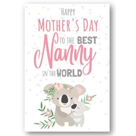 Second Ave Koala Best Nanny In The World Mother's Day Card For Nan Nanny Grandma