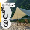 RiaYer 5 Pack Black Stainless Steel M8 Hook and Eye