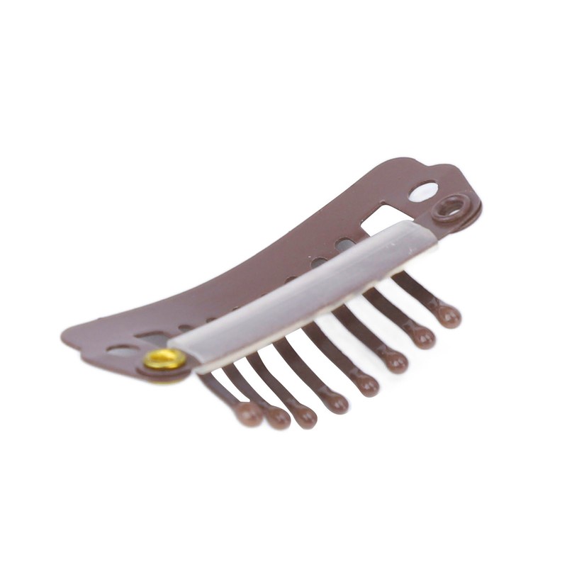 50pcs 8 Tips 8 Teeth Snap Comb Wig Clips Stainless