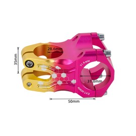 FOMTOR 31.8 Stem 50mm Bike Stem, MTB Stem Mountain Bike Stem Short Handlebar Stem for Most Bicycle, Road Bike, MTB, BMX, Fixie Gear, Cycling (Pink Gold)