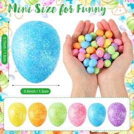 DIELIANHUA 80 pieces mini Easter eggs, mini Easter eggs foam, mini decorative eggs Easter, mini Easter eggs decoration, Easter eggs foam, for crafting Easter table decorations, Easter hats