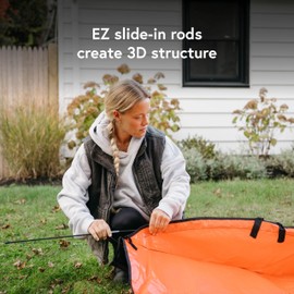 Leaf Tarp for Yard Cleanup – Wind-Proof Design Stays Put While Raking, Reusable Leaf Hauler with 6 Handles & 2 Lockdown Stakes, 4’ x 6’ (24 sq ft)