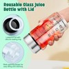 Elesunory 4 Pack Glass Juice Bottles Wide Mouth Shaker Bottles