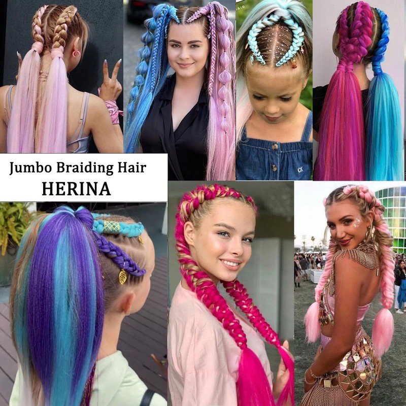 Herina Green Braiding Hair For Braids One Pack Jumbo Fake