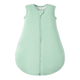 Duomiaomiao Baby Sleeping Bag 1.0 Tog Sleep Sack, Newborn Sleeping Bag Bamboo Cotton Baby Wearable Blanket All Seasons 18-36 months, Green