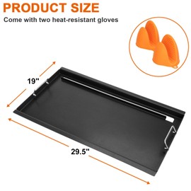 Full-Size Griddle Inserts for Weber Summit 600 Series Grills, Flat Top Griddle for Summit E-640/650/660/670 S-640/650/660/670 Gas Grills with a Smoker Box, Replacement Parts for Weber 67552