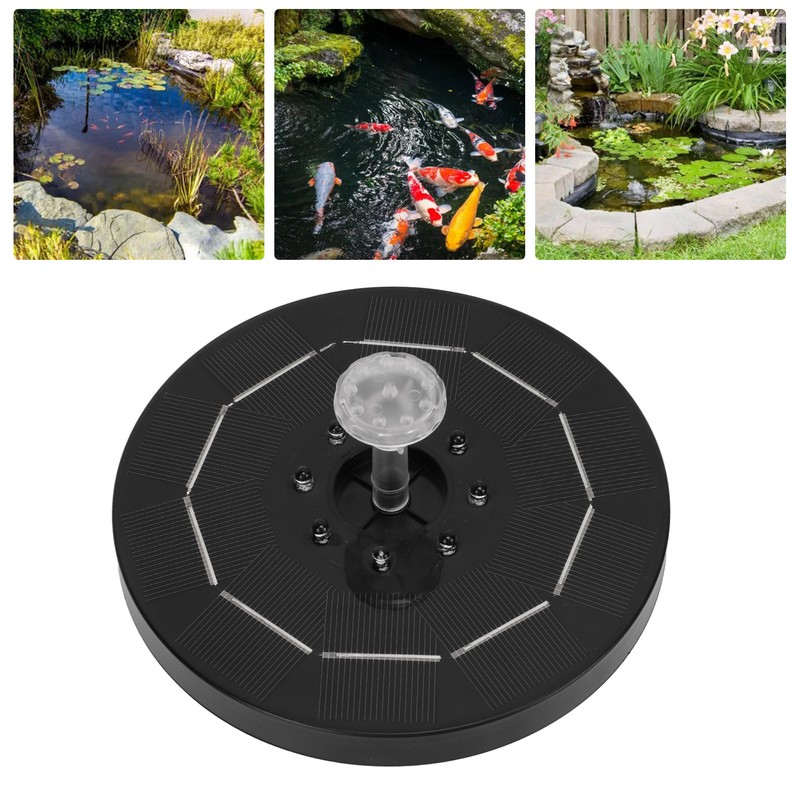 Solar Fountain LED Colorful Lighting Solar Powered Floating Bird Bath