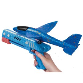 Tropchou Hand Throw Airplane Toy Glider Outdoor Play Park Play Kids Soft Foam (Blue)