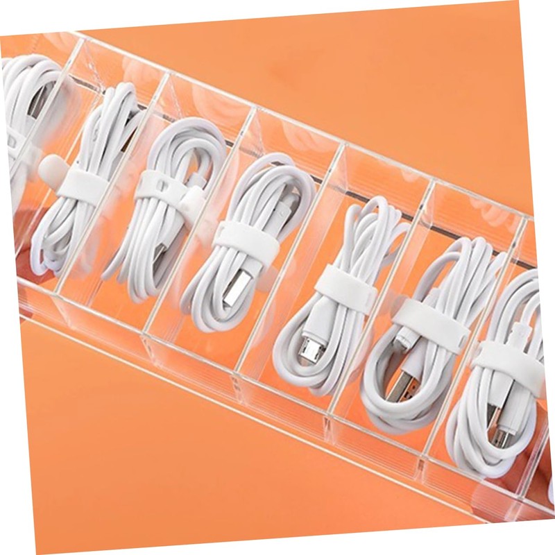 LABRIMP 1PC Transparent Multi Function Cable Storage Box Desktop Organizer