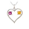 Sterling Silver Pendant Couple's Heart July & November