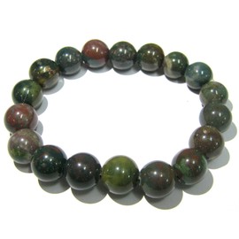 Blutstein Power 7 mm Perlen Rund Armband Kristall Edelstein Mode Accessoire Geschenk Heilung positive Energie kraftvoll Wellness