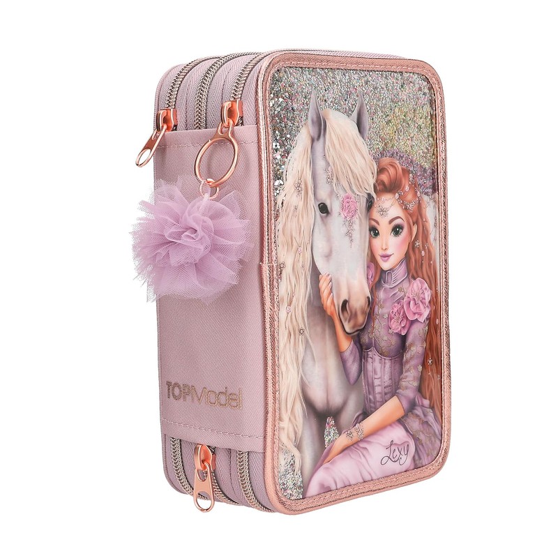 Depesche TOPModel Viva Violet 13292 Filled 3-Compartment Pencil Case in