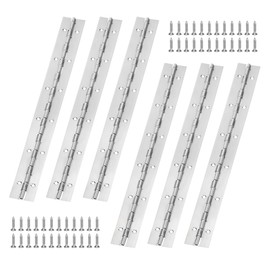 AZKEEGREY 6 Pcs Piano Hinges 12 Inch Stainless Steel Piano Hinge with Screws Heavy Duty Continuous Piano Hinge for Pianos Cabinet Wood Doors Windows Boats