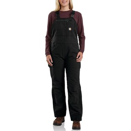 Carhartt Women's Super Dux Relaxed Fit Insulated Bib Bottoms and Overalls, Black, Small US
