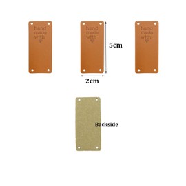 Wenplus 40 Pcs PU Leather Label Handmade Tag Label Handmade Embossed Tag Embellishment Knit DIY Apparel Accessories for Jeans Bags Shoes Hat-Handmade with Love(A)