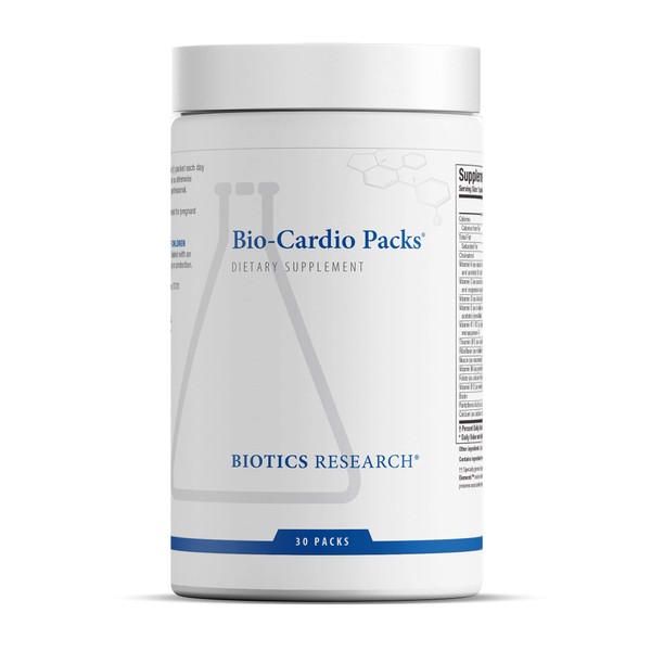 BIOTICS Research Bio Cardio Packs Convenient Daily Supplement Packets for Heart Health, Essential Fatty Acids, Comprehensive Nutritional Formula, Cardiovascular Health 30 Packs