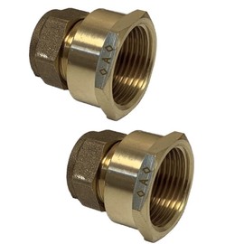 UKDeals Direct® 15mm Compression by 3/4" BSP Brass Female Iron Coupler, 15mm x 3/4" Adaptors Straight - WRAS Approved - Pack of 2