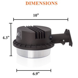 TERRASON LED Security Area Light 55 Watts - Barn Light Dusk to Dawn with Photocell - Bright Yard Light 7500 Lumens, 5000K (55W Barn Light)