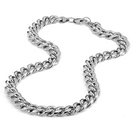 Urban-Jewelry Ultra Thick and Wide Stainless Steel Men's Chain Necklace (Silver, 13 mm width) (53.3)