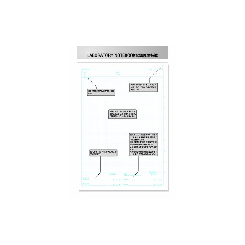LABORATORY NOTEBOOK (100 pages), Black A4, 0.2 inch (5 mm)