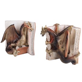Dragon Bookends Resin Statue Home Office Decoration Great Ideas (1 Pair)