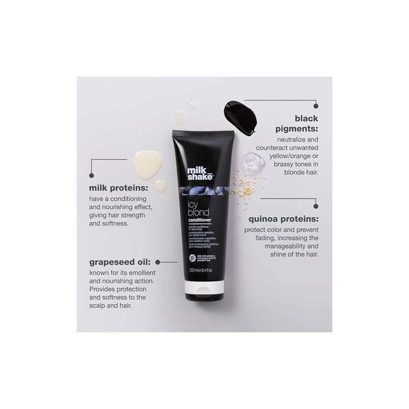 milk_shake Icy Blond Conditioner - Black Pigment Silver Conditioner for