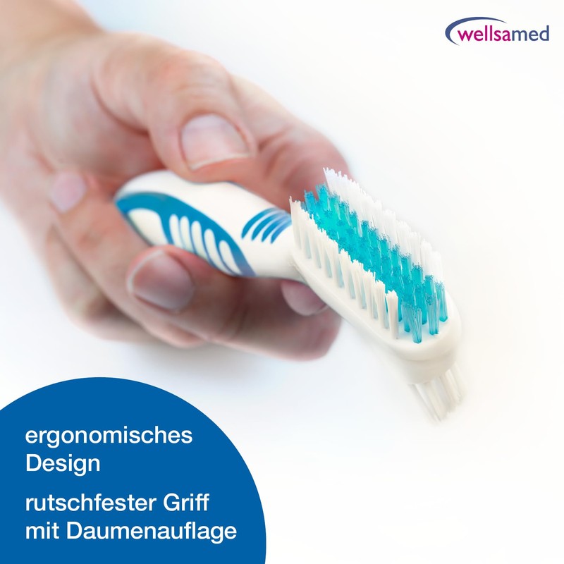 wellsamed Denture Brush, Denture Brush for Third Teeth, Denture Cleaning,