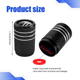 QZTYTY 12PCS Tire Valve Stem Cap Cover, Car Tire Valve Caps, Aluminum USA Tire Valve Caps, Universal Dustproof Stem Covers Car Exterior Accessories for Cars Trucks (Black Silver/Black White, 12PCS)