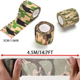 EKIND Multi-Functional Self-Adhesive Protective Camouflage Stealth Waterproof Tape Wrap (Jungle Camo, Pack of 4)