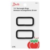 Dritz 781-1 Rectangle Rings Fastener, 1-1/2", Matte Black 2 Piece