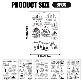 Pack of 6 Rub On Stickers Christmas, Foil Ons Stickers for Transfer Home Foil Vintage Decoration, DIY Glass Transfer Stickers, Christmas Rub-On A5 Sheet Decoration, Furniture Christmas