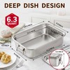 Extra Deep Stainless Steel Lasagna Pan with Loop Handles &