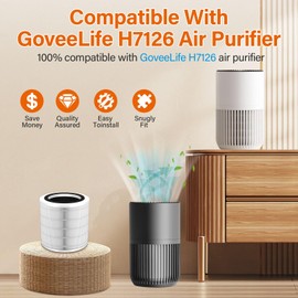 2 Pack H7126 Replacement Filter Compatible with GoveeLife Mini Air Purif-ier Filter, 3-Stage Air Filter Replacement for H7126 Fit for Govee Air Purif-ier Filter, 4 Extra Pre-Filters