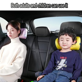 Kwak's Car Headrest Pillow,Adjustable Car Neck Pillow,Head Support for Car Seat, Car Pillow for Kids and Adults-Road Trip Essentials (yellow)