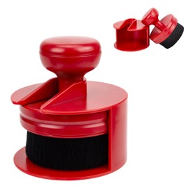 ecocstm Auto Tire Brush, Tire Shine Applicator Brush, Portable Car Tire Brush with Seal Cover Design, High Density Soft Detailing Brush, Auto Detail Brushes for for Car Cleaning, Truck Cleaning (Red)