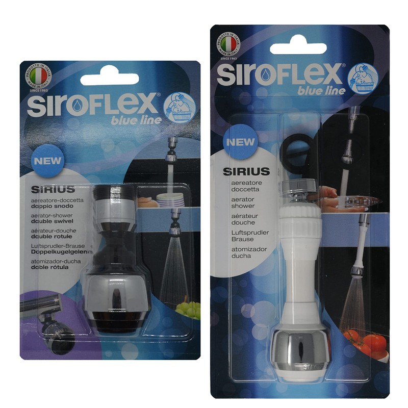 Siroflex 2507/5W "Duetto" 1 White Hose with Tap Aerator for