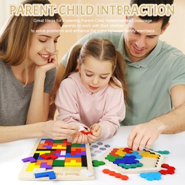 Wooden Puzzle Puzzle Games Children's Wooden Toy Children's Games Tetris Game Wooden Puzzle Toys 2 Pieces Patience Games for Children Montessori Toy from 3 4 5 6 Years Wooden Jigsaw Block Puzzle