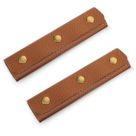 2 Pcs Leather Wrap Cover Handbag Handle Covers with Brass Clasp Soft Luggage Grip Protector Purse Wallet Strap Protector Pads for Suitcase Shopping Wallet Travel Bag Craft Making Supplies (Brown)