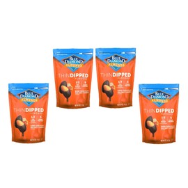 Blue Diamond Dark Chocolate Sea Salt Caramel Almonds - (4 Pack) Size 4 oz Bags